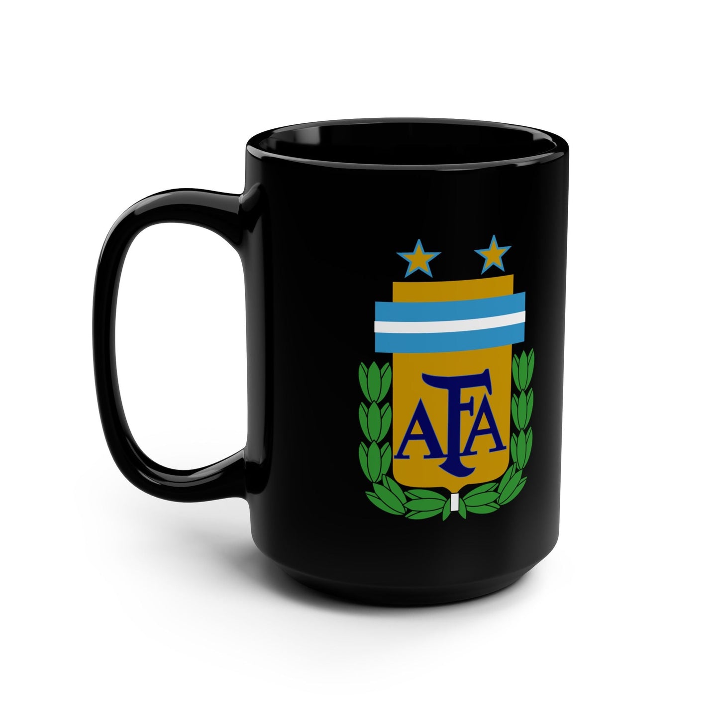 Soccer Team Argentina 15oz Black Mug - AFA Logo and Flag Ball Design-Mug-Printify-15 oz Mug, AFA Logo Mug, Argentina, Argentina Flag Mug, Black Mug, Countries, Drinkware, Flag Ball Mug, Football, Footy, Gift for Soccer Fan, More, Mug with Flag Design, Mugs, Nations, Qatar 2022 Mug, Soccer, Soccer Fan Mug, Sports, Sports Drinkware, Sports Fan Gift, Sports Gifts, Team Logo Mug, The Whole Nother, TheWholeNother, TheWholeNother.com, Unique Soccer Gift | 15oz,,,7785736568925-Soccer-Team-Argentina-15oz-Black-Mug-