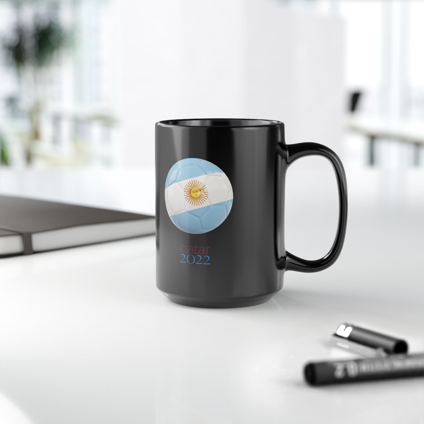 Soccer Team Argentina 15oz Black Mug - AFA Logo and Flag Ball Design-Mug-Printify-15 oz Mug, AFA Logo Mug, Argentina, Argentina Flag Mug, Black Mug, Countries, Drinkware, Flag Ball Mug, Football, Footy, Gift for Soccer Fan, More, Mug with Flag Design, Mugs, Nations, Qatar 2022 Mug, Soccer, Soccer Fan Mug, Sports, Sports Drinkware, Sports Fan Gift, Sports Gifts, Team Logo Mug, The Whole Nother, TheWholeNother, TheWholeNother.com, Unique Soccer Gift | 15oz,,,7785736568925-Soccer-Team-Argentina-15oz-Black-Mug-