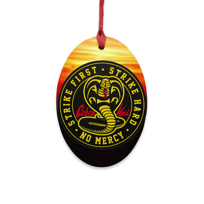 Strike First, Strike Hard, No Mercy - Magnetic Oval Wooden Ornaments-Home Decor-Printify-Oval-One Size-Accessories, Art & Wall Decor, Christmas, Decor, Home & Living, Magnets, Ornaments, Seasonal Decorations, Valentine's Day promotion, Wooden-PhoneCaseBoss.com