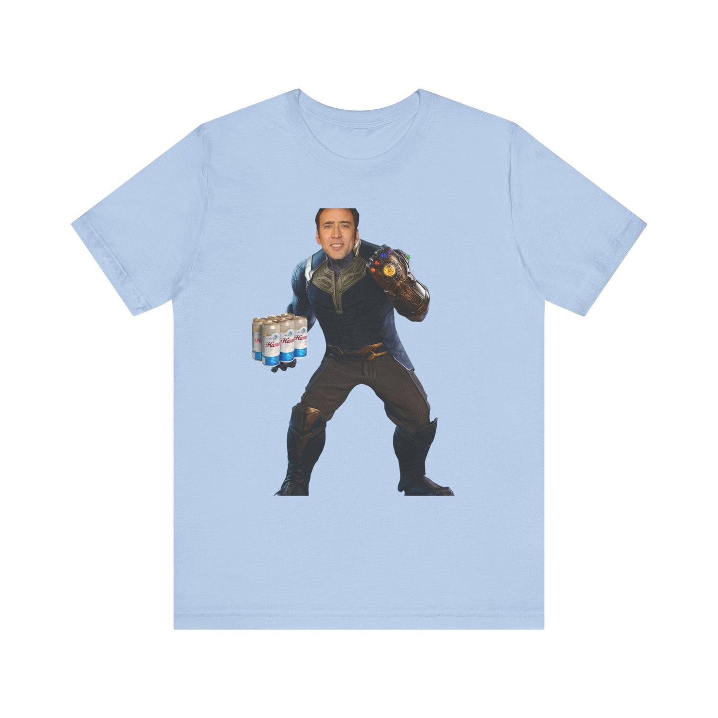 Thanos Cage - Unisex Jersey Short Sleeve Tee-T-Shirt-Printify-Baby Blue-XS-Crew neck, DTG, Men's Clothing, Regular fit, T-shirts, Unisex, Women's Clothing-PhoneCaseBoss.com