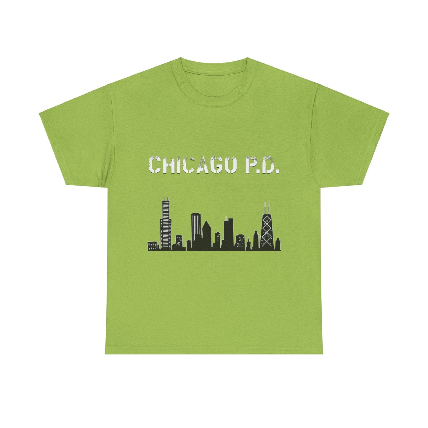 Unisex Heavy Cotton Tee - Chicago PD-T-Shirt-Printify-Kiwi-S-Crew neck, DTG, Men's Clothing, Regular fit, T-shirts, Unisex, Women's Clothing-PhoneCaseBoss.com