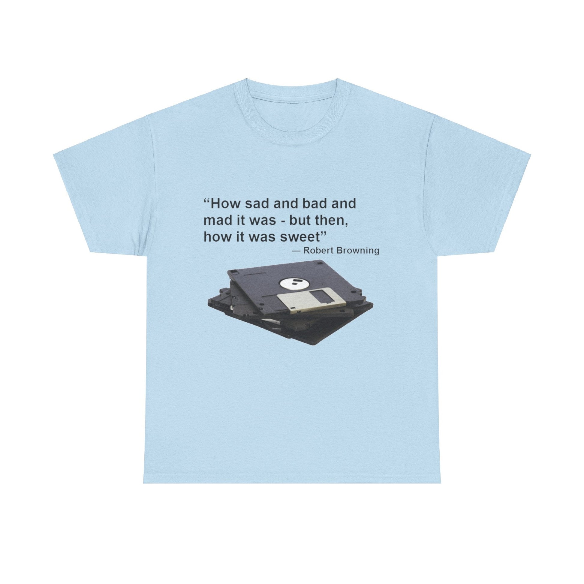 Unisex Heavy Cotton Tee - Floppy Disk Nostalgia-T-Shirt-Printify-Light Blue-S-Crew neck, DTG, Men's Clothing, Regular fit, T-shirts, Unisex, Women's Clothing-PhoneCaseBoss.com