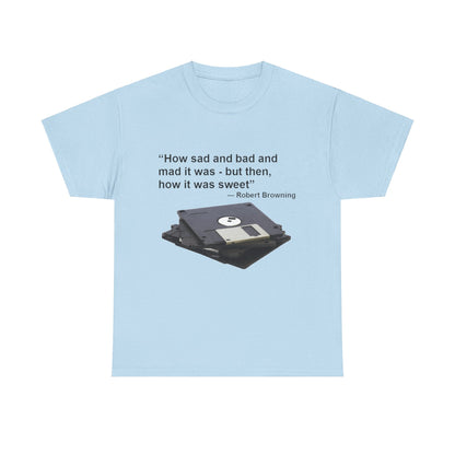 Unisex Heavy Cotton Tee - Floppy Disk Nostalgia-T-Shirt-Printify-Light Blue-S-Crew neck, DTG, Men's Clothing, Regular fit, T-shirts, Unisex, Women's Clothing-PhoneCaseBoss.com