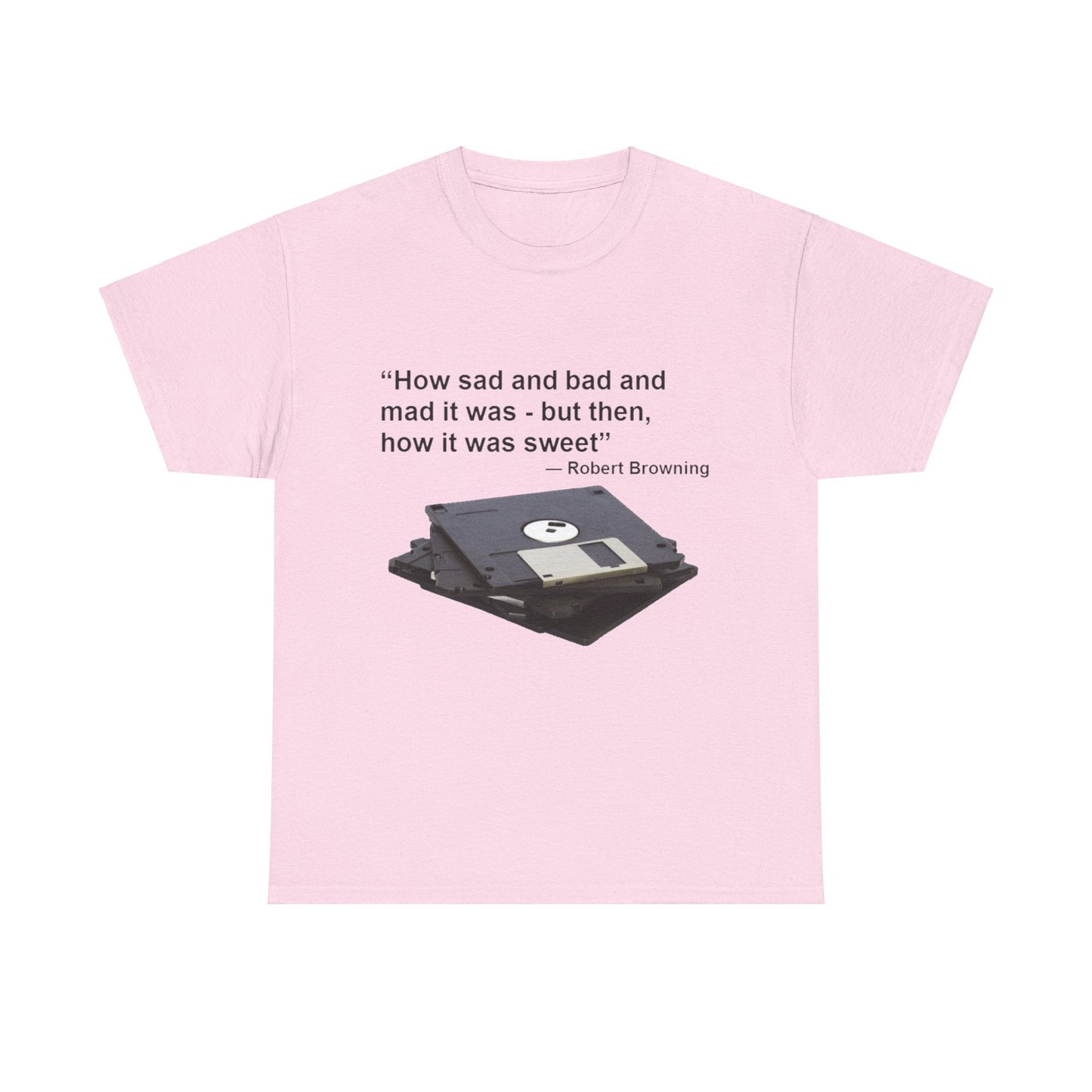 Unisex Heavy Cotton Tee - Floppy Disk Nostalgia-T-Shirt-Printify-Light Pink-S-Crew neck, DTG, Men's Clothing, Regular fit, T-shirts, Unisex, Women's Clothing-PhoneCaseBoss.com