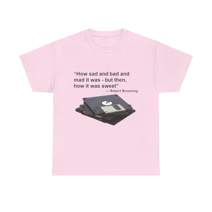 Unisex Heavy Cotton Tee - Floppy Disk Nostalgia-T-Shirt-Printify-Light Pink-S-Crew neck, DTG, Men's Clothing, Regular fit, T-shirts, Unisex, Women's Clothing-PhoneCaseBoss.com