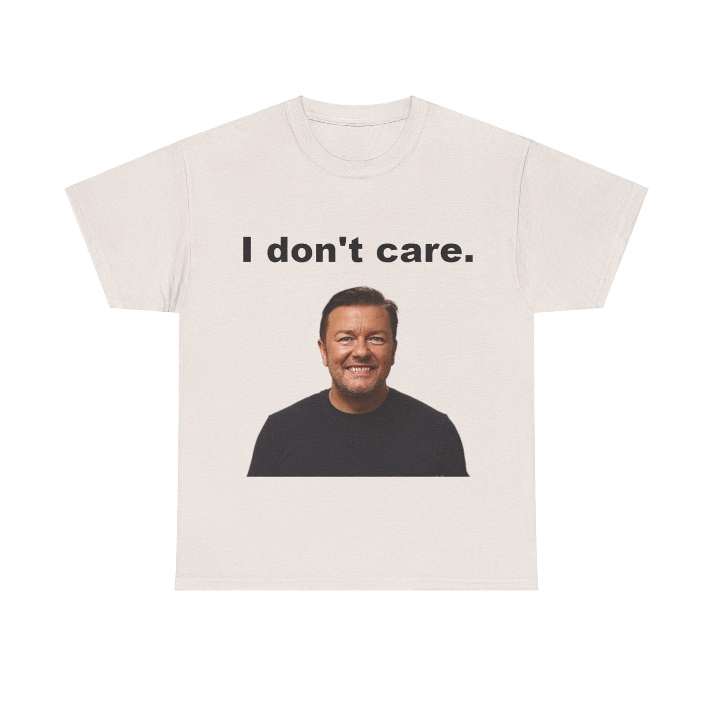 Unisex Heavy Cotton Tee - I don't care (Ricky Gervais)