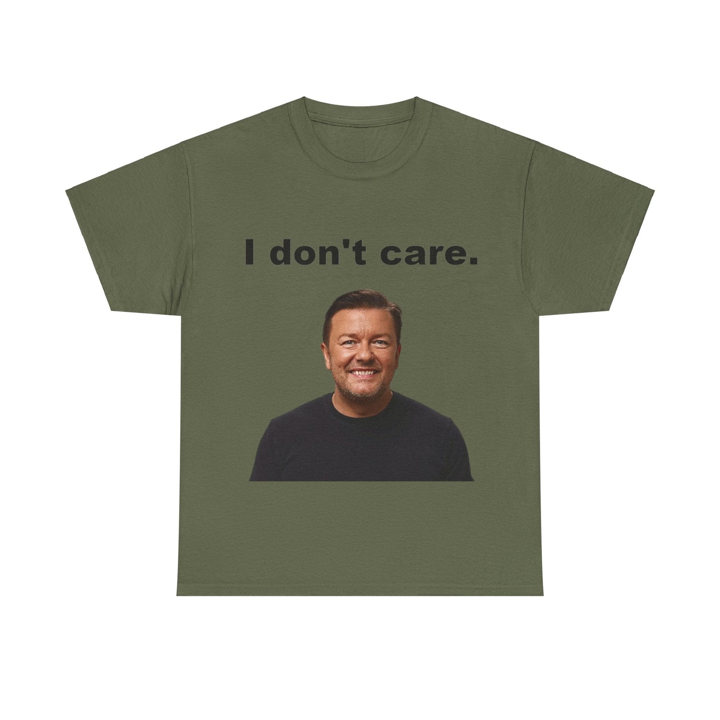 Unisex Heavy Cotton Tee - I don't care (Ricky Gervais)