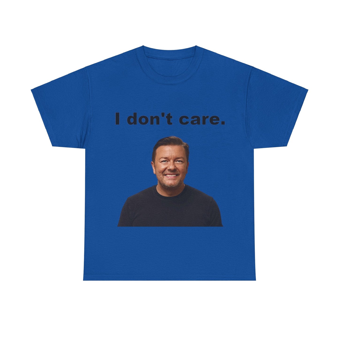 Unisex Heavy Cotton Tee - I don't care (Ricky Gervais)
