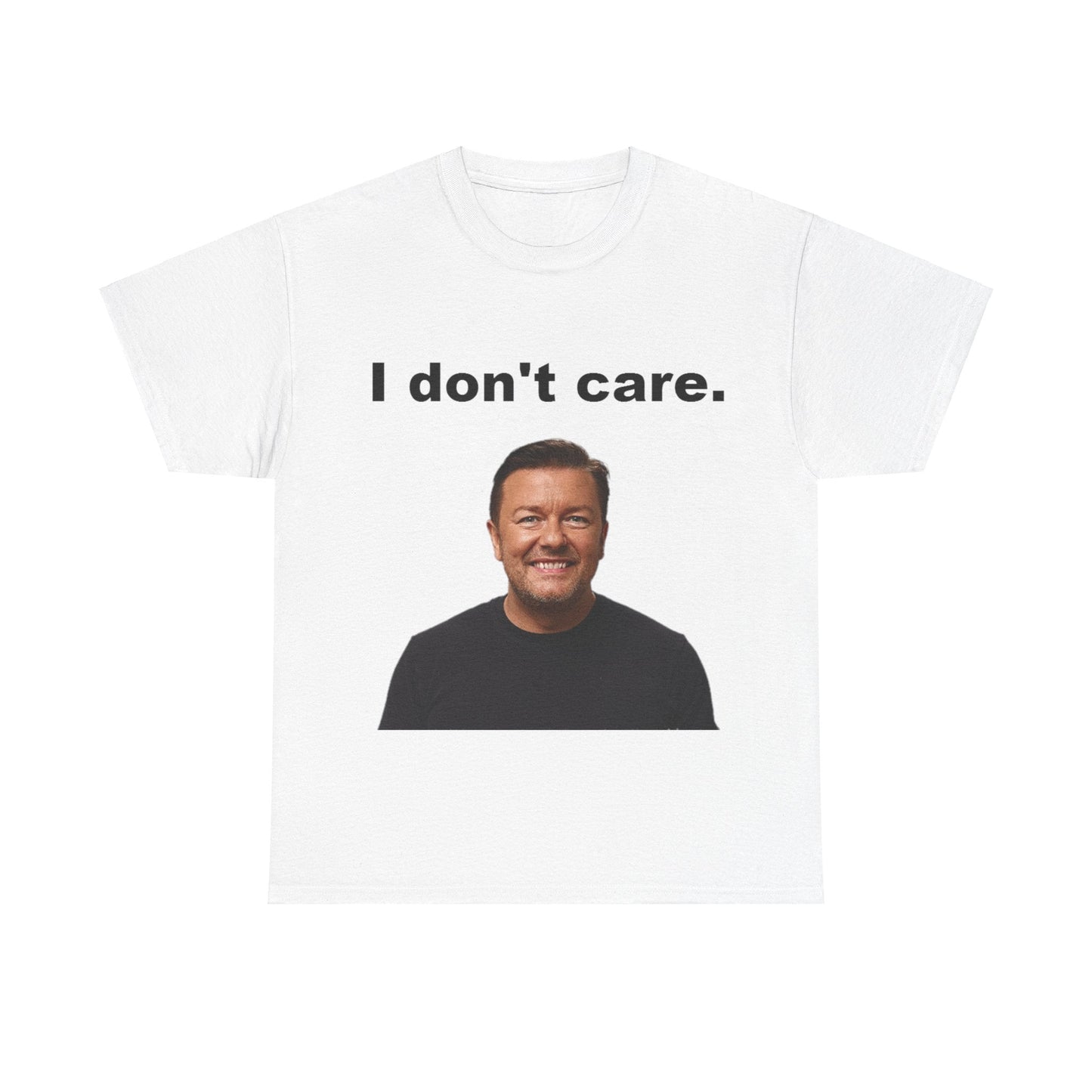 Unisex Heavy Cotton Tee - I don't care (Ricky Gervais)