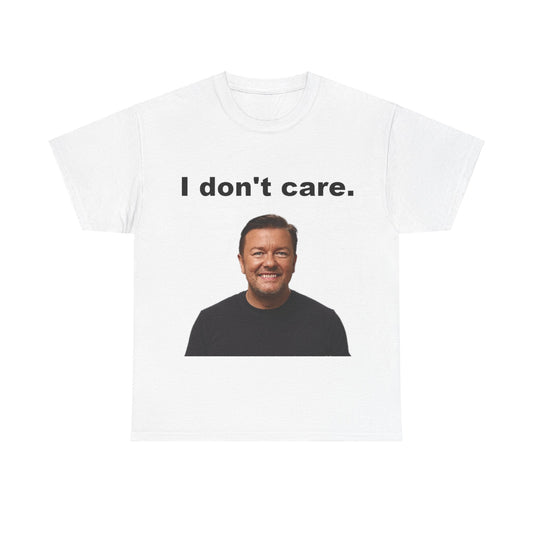 Unisex Heavy Cotton Tee - I don't care (Ricky Gervais)