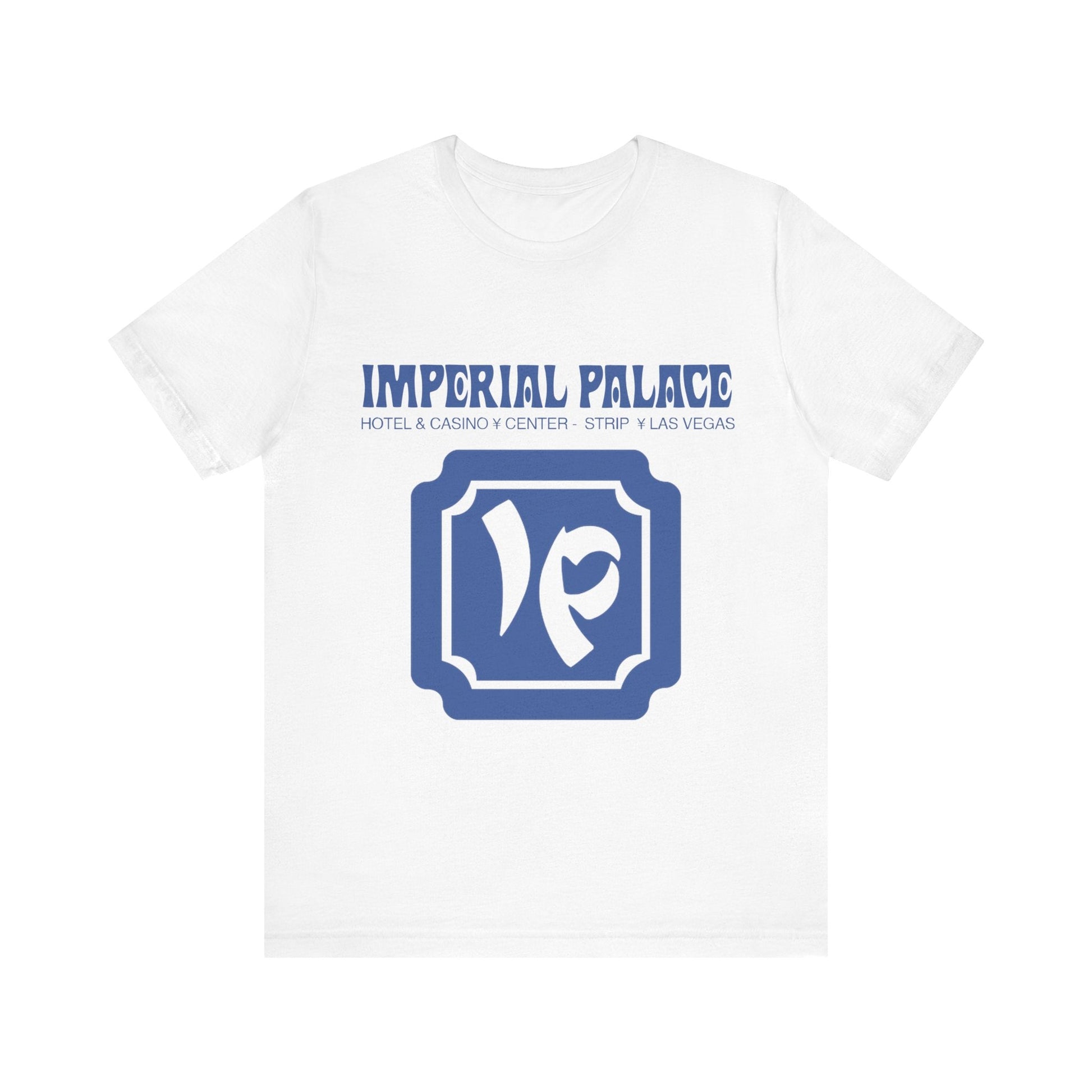 Unisex Jersey Short Sleeve Tee - The I.P. (Imperial Palace)-T-Shirt-Printify-White-XS-Crew neck, DTG, Men's Clothing, Regular fit, T-shirts, Unisex, Women's Clothing-PhoneCaseBoss.com