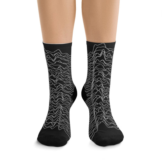 Unknown Pleasures DTG Tribe Socks - Joy Division Socks-All Over Prints-Printify-One size-Accessories, AOP Clothing, Socks, Top Spring Products-PhoneCaseBoss.com