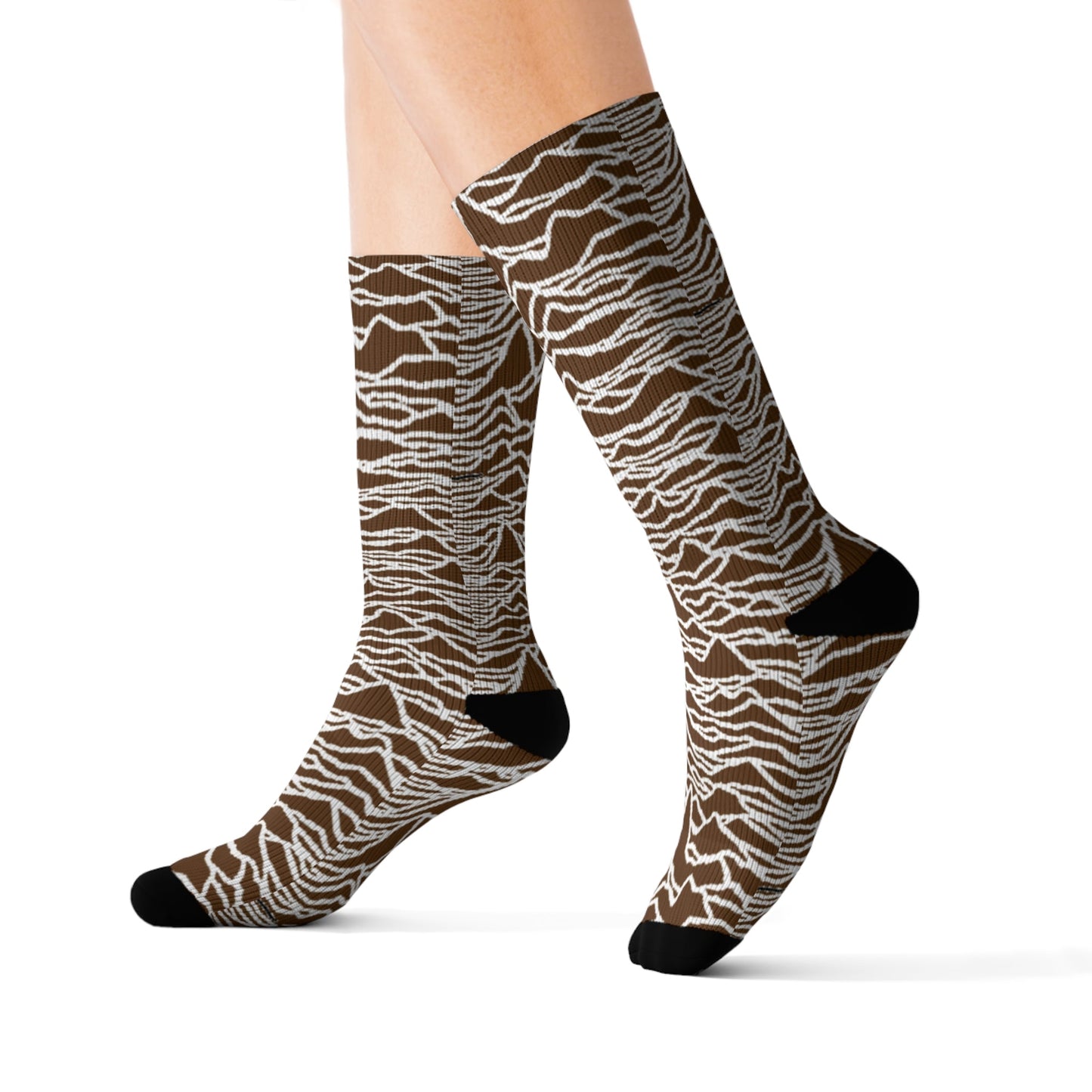 Unknown Pleasures Sublimation Socks - Brown Joy Division Socks