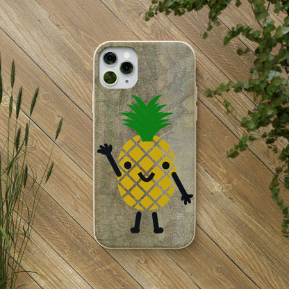 Wavy Pineapple Peep - Biodegradable-Biodegradeable iPhone Case Earth Friendly Android Phone Case-Best Phone Case Brands-Best Phone Case Brands, Pop Culture-PhoneCaseBoss.com