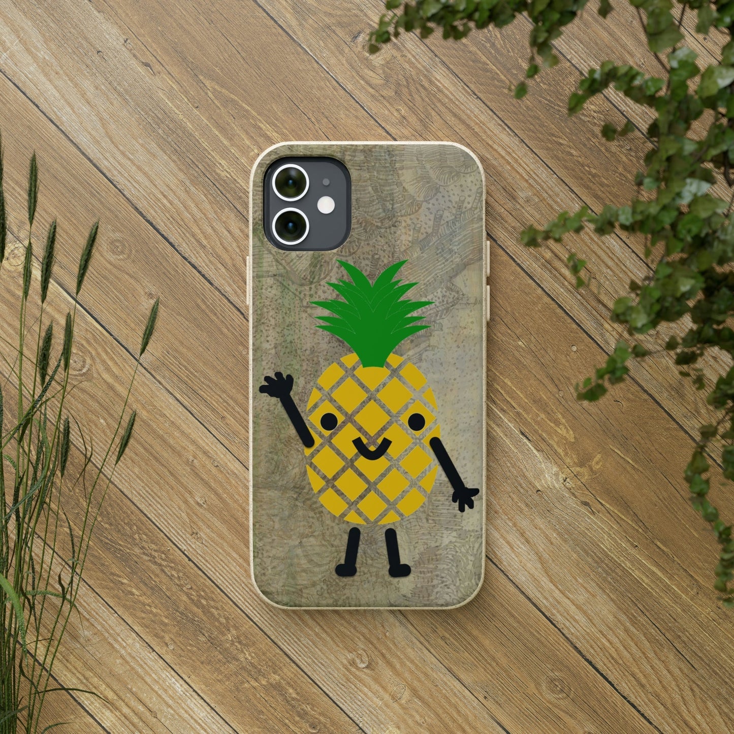 Wavy Pineapple Peep - Biodegradable-Biodegradeable iPhone Case Earth Friendly Android Phone Case-Best Phone Case Brands-Best Phone Case Brands, Pop Culture-PhoneCaseBoss.com