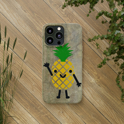 Wavy Pineapple Peep - Biodegradable-Biodegradeable iPhone Case Earth Friendly Android Phone Case-Best Phone Case Brands-Best Phone Case Brands, Pop Culture-PhoneCaseBoss.com