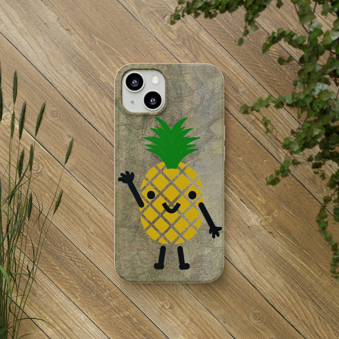 Wavy Pineapple Peep - Biodegradable-Biodegradeable iPhone Case Earth Friendly Android Phone Case-Best Phone Case Brands-Best Phone Case Brands, Pop Culture-PhoneCaseBoss.com