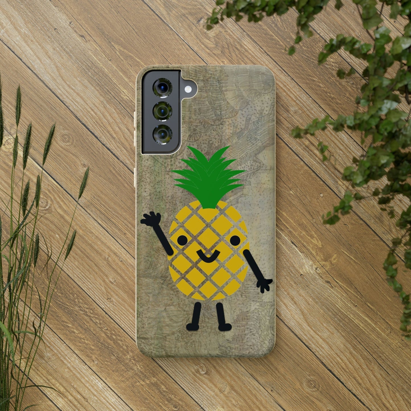 Wavy Pineapple Peep - Biodegradable-Biodegradeable iPhone Case Earth Friendly Android Phone Case-Best Phone Case Brands-Best Phone Case Brands, Pop Culture-PhoneCaseBoss.com