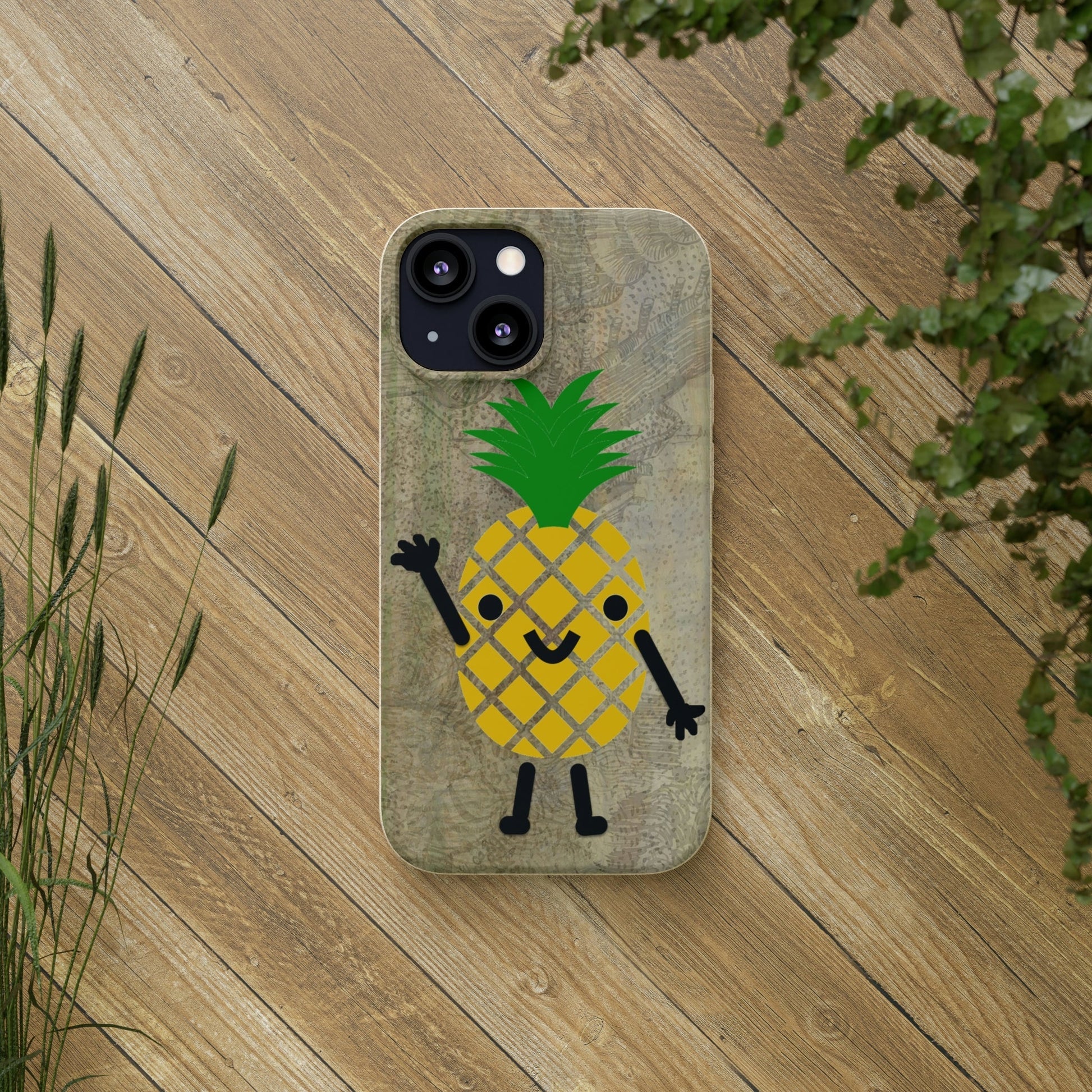 Wavy Pineapple Peep - Biodegradable-Biodegradeable iPhone Case Earth Friendly Android Phone Case-Best Phone Case Brands-Best Phone Case Brands, Pop Culture-PhoneCaseBoss.com