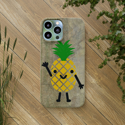 Wavy Pineapple Peep - Biodegradable-Biodegradeable iPhone Case Earth Friendly Android Phone Case-Best Phone Case Brands-Best Phone Case Brands, Pop Culture-PhoneCaseBoss.com