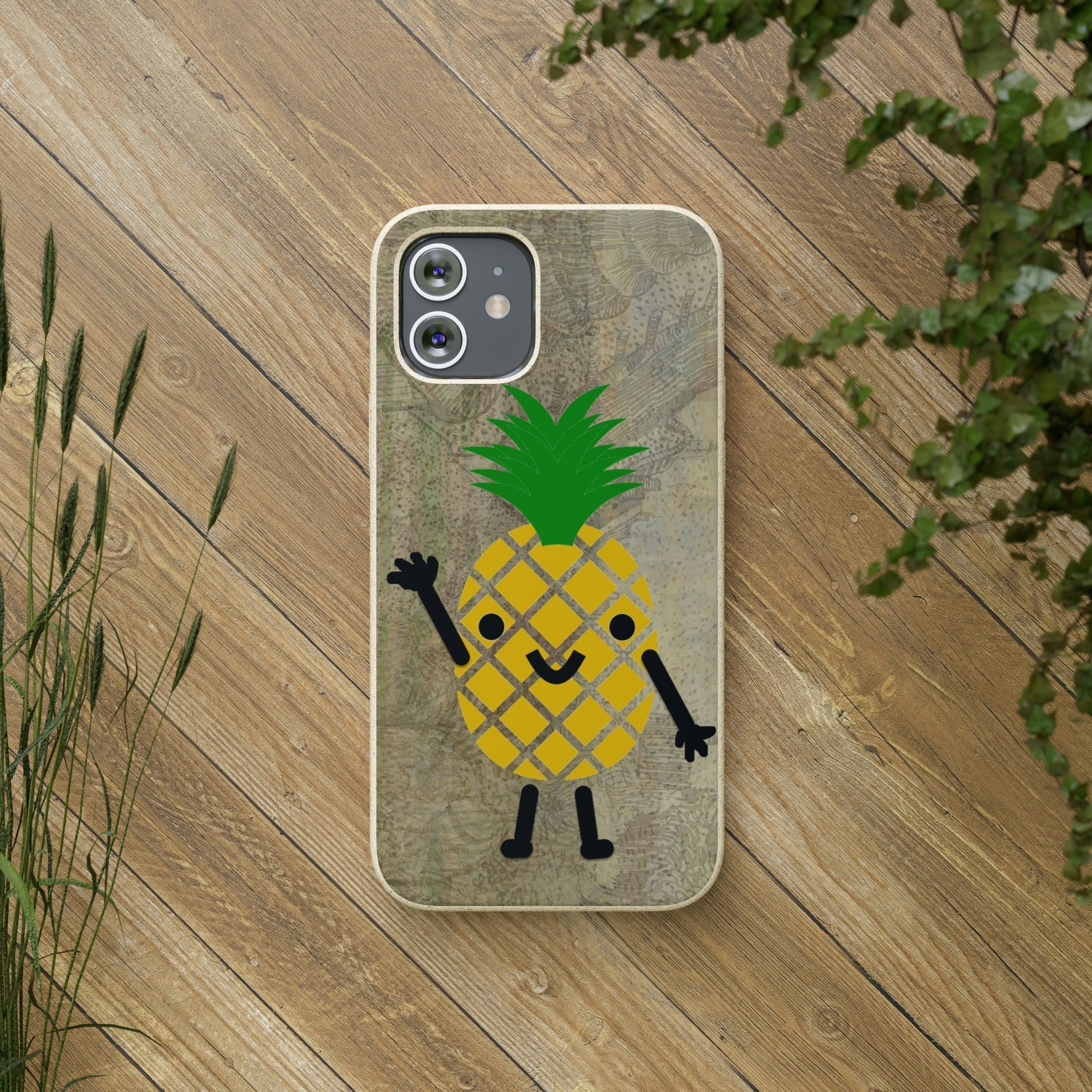 Wavy Pineapple Peep - Biodegradable-Biodegradeable iPhone Case Earth Friendly Android Phone Case-Best Phone Case Brands-Best Phone Case Brands, Pop Culture-PhoneCaseBoss.com