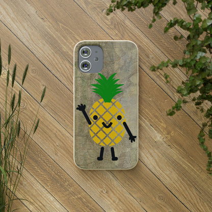 Wavy Pineapple Peep - Biodegradable-Biodegradeable iPhone Case Earth Friendly Android Phone Case-Best Phone Case Brands-Best Phone Case Brands, Pop Culture-PhoneCaseBoss.com