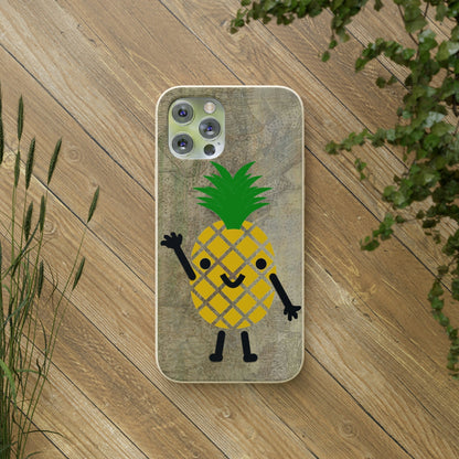 Wavy Pineapple Peep - Biodegradable-Biodegradeable iPhone Case Earth Friendly Android Phone Case-Best Phone Case Brands-Best Phone Case Brands, Pop Culture-PhoneCaseBoss.com