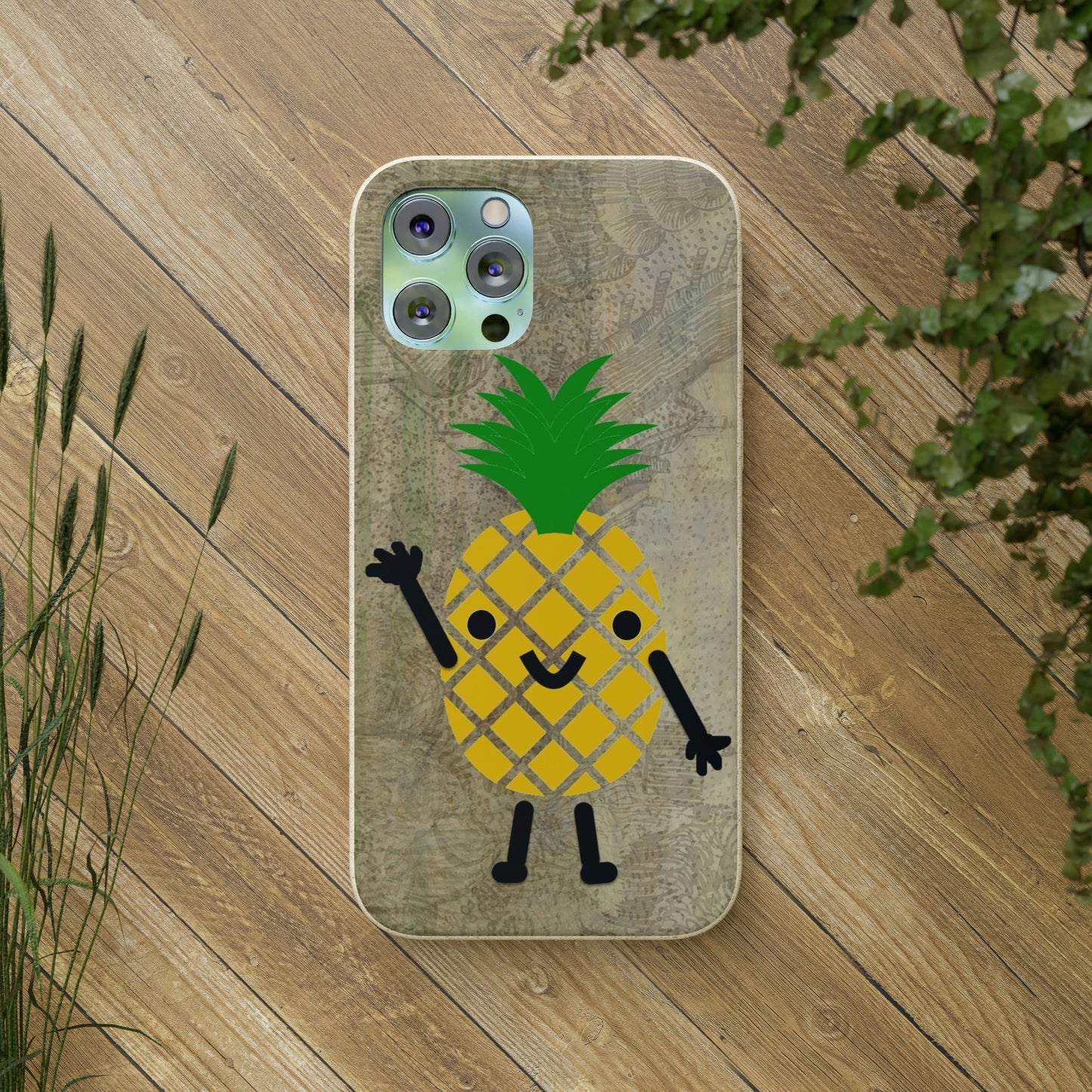 Wavy Pineapple Peep - Biodegradable-Biodegradeable iPhone Case Earth Friendly Android Phone Case-Best Phone Case Brands-Best Phone Case Brands, Pop Culture-PhoneCaseBoss.com