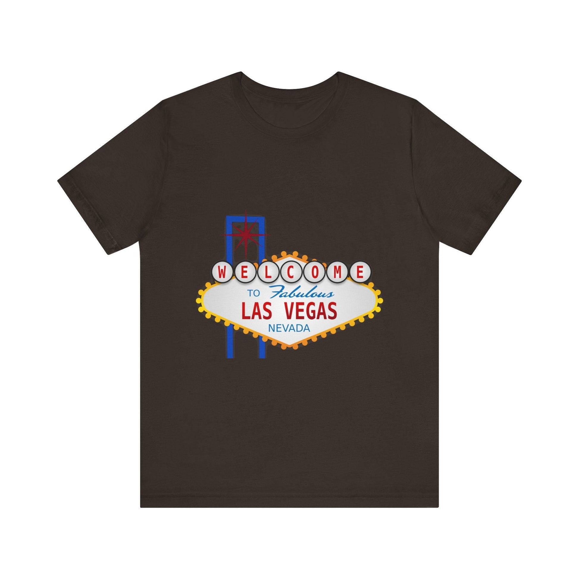 Welcome to Las Vegas - Unisex Jersey Short Sleeve Tee-T-Shirt-Printify-Brown-3XL-Crew neck, DTG, Men's Clothing, Regular fit, T-shirts, Unisex, Women's Clothing-PhoneCaseBoss.com