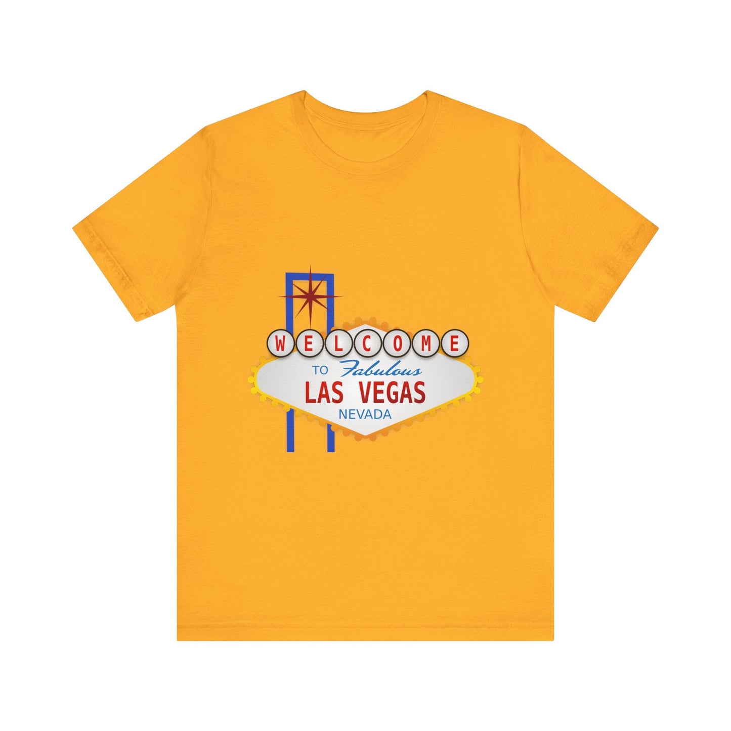 Welcome to Las Vegas - Unisex Jersey Short Sleeve Tee-T-Shirt-Printify-Gold-XS-Crew neck, DTG, Men's Clothing, Regular fit, T-shirts, Unisex, Women's Clothing-PhoneCaseBoss.com