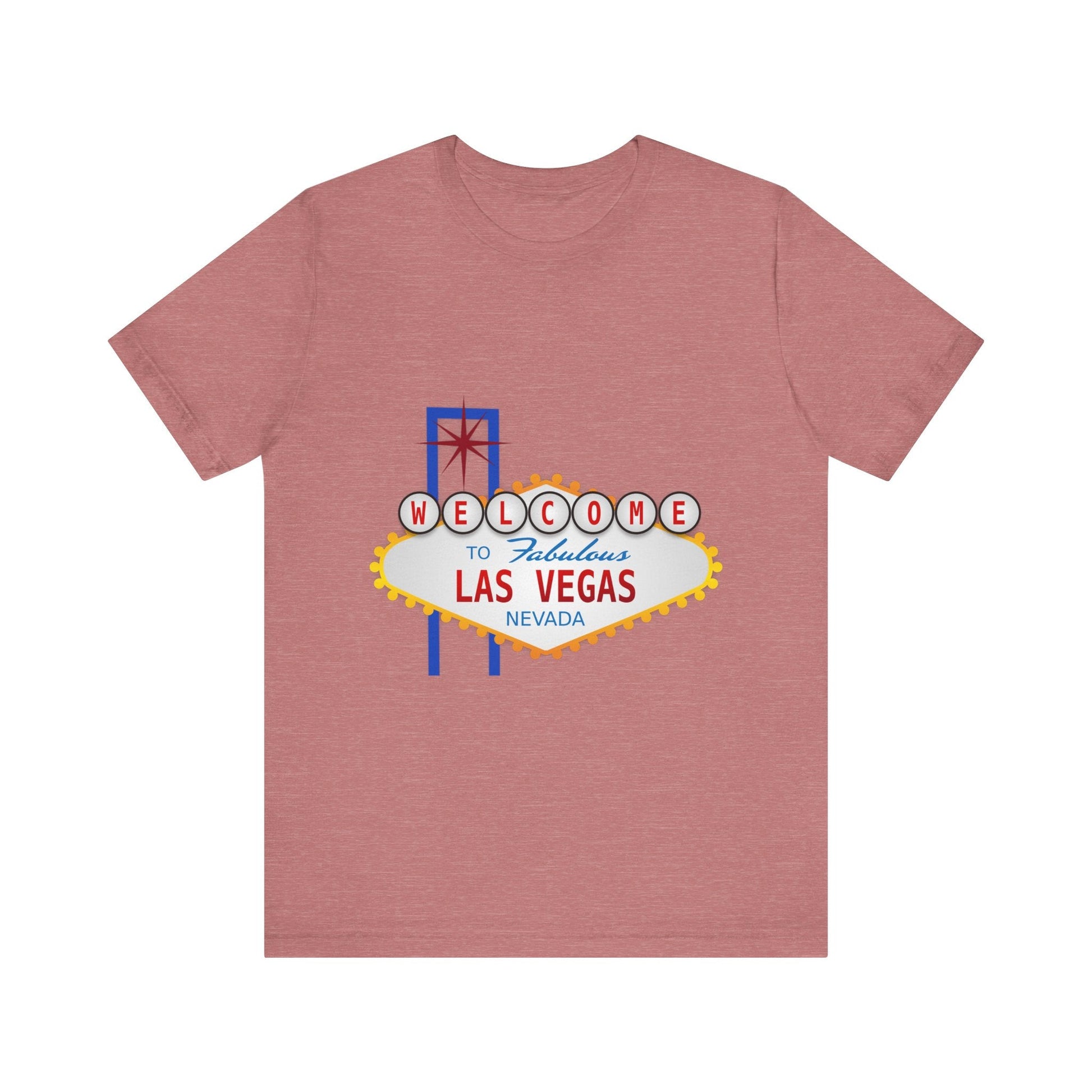 Welcome to Las Vegas - Unisex Jersey Short Sleeve Tee-T-Shirt-Printify-Heather Mauve-XS-Crew neck, DTG, Men's Clothing, Regular fit, T-shirts, Unisex, Women's Clothing-PhoneCaseBoss.com