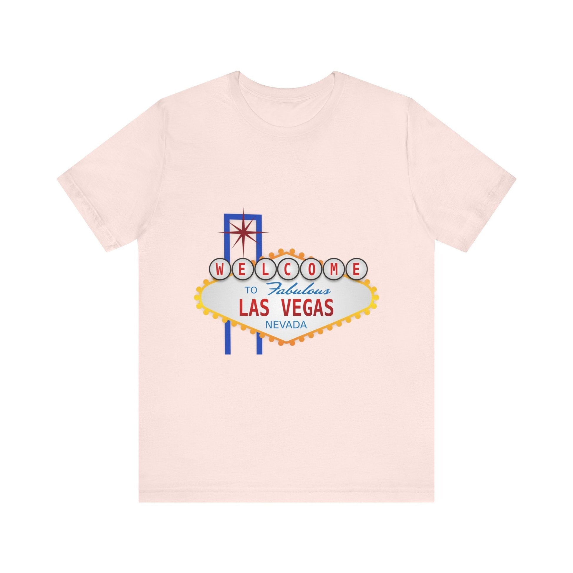 Welcome to Las Vegas - Unisex Jersey Short Sleeve Tee-T-Shirt-Printify-Soft Pink-XS-Crew neck, DTG, Men's Clothing, Regular fit, T-shirts, Unisex, Women's Clothing-PhoneCaseBoss.com