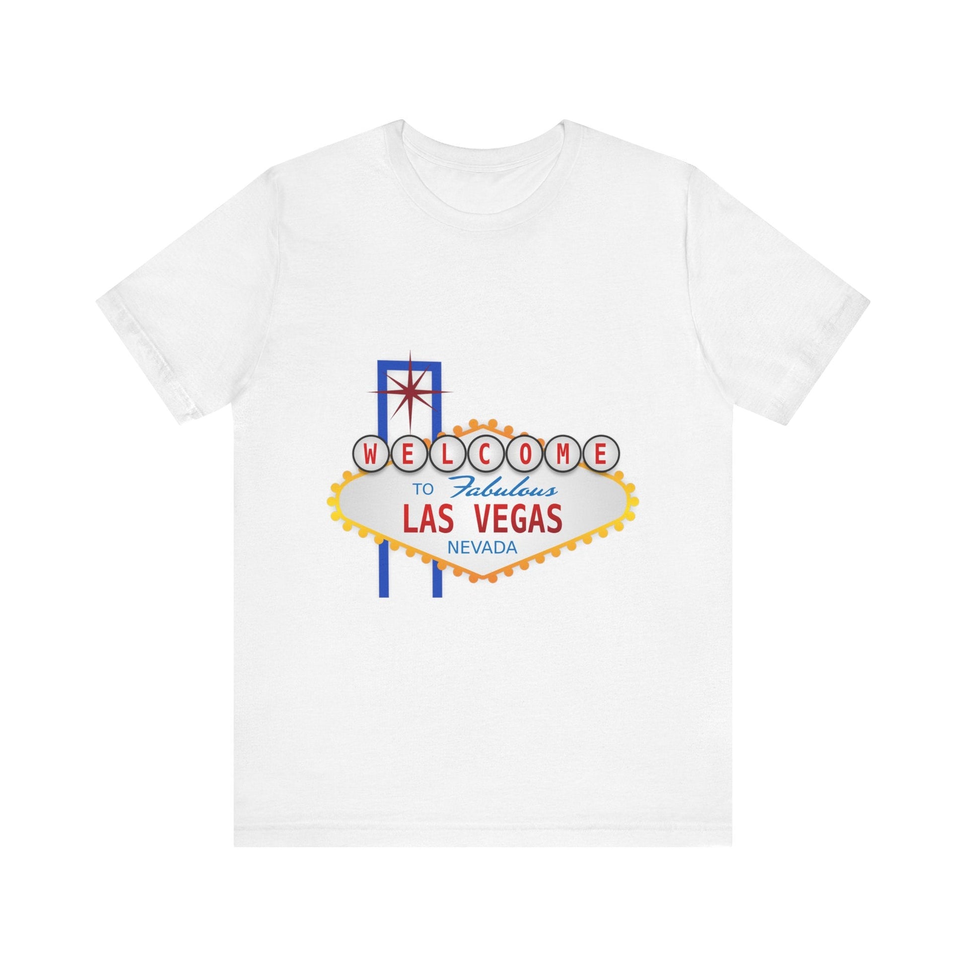 Welcome to Las Vegas - Unisex Jersey Short Sleeve Tee-T-Shirt-Printify-Solid White Blend-XS-Crew neck, DTG, Men's Clothing, Regular fit, T-shirts, Unisex, Women's Clothing-PhoneCaseBoss.com