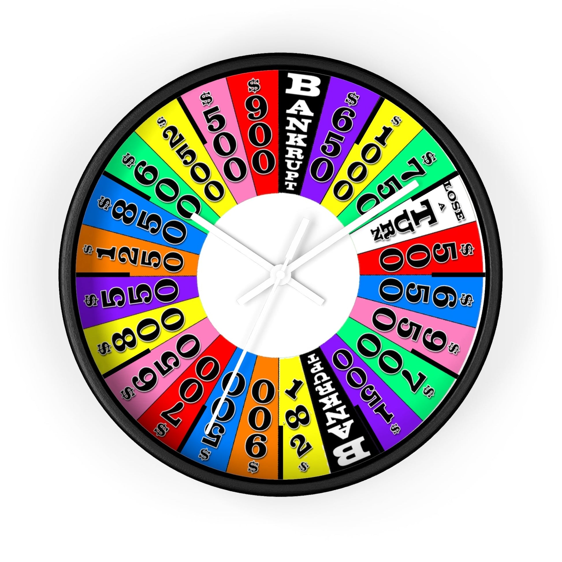 Wheel of fortune Wall clock-Home Decor-Printify-Black Base-White-10"-Art & Wall Decor, Home & Living-PhoneCaseBoss.com