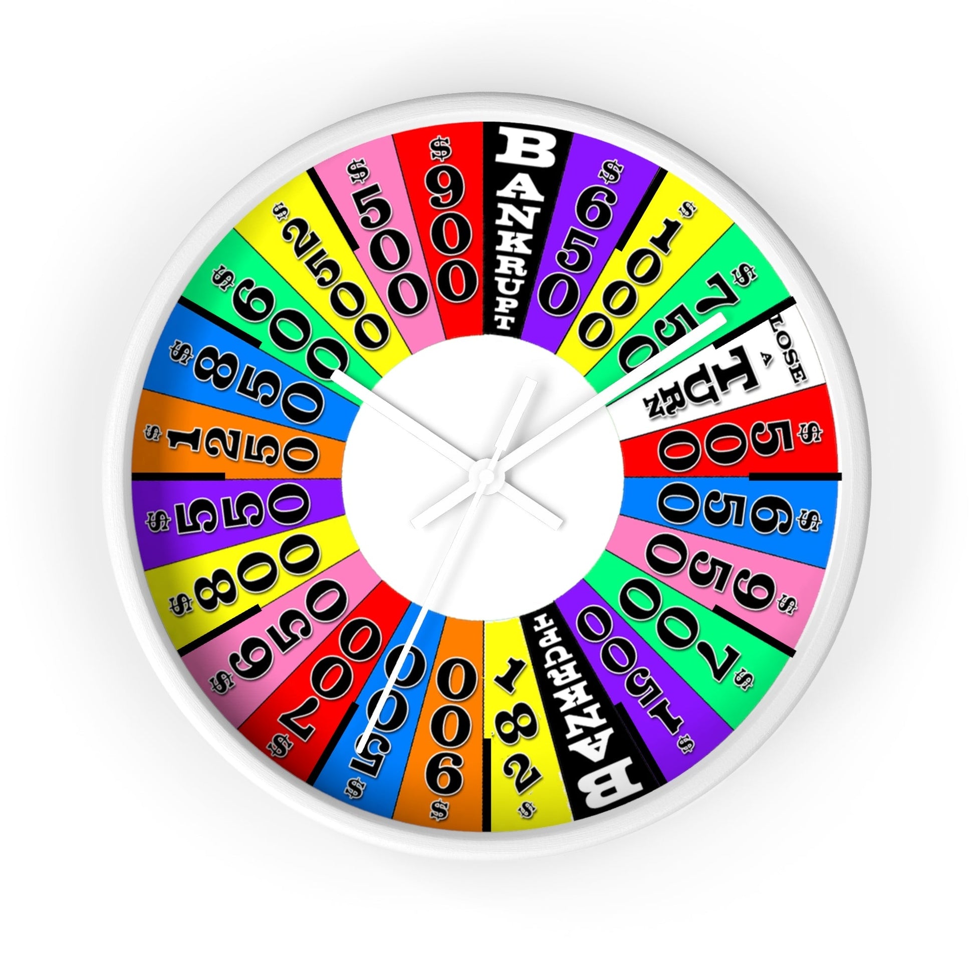 Wheel of fortune Wall clock-Home Decor-Printify-White Base-White-10"-Art & Wall Decor, Home & Living-PhoneCaseBoss.com