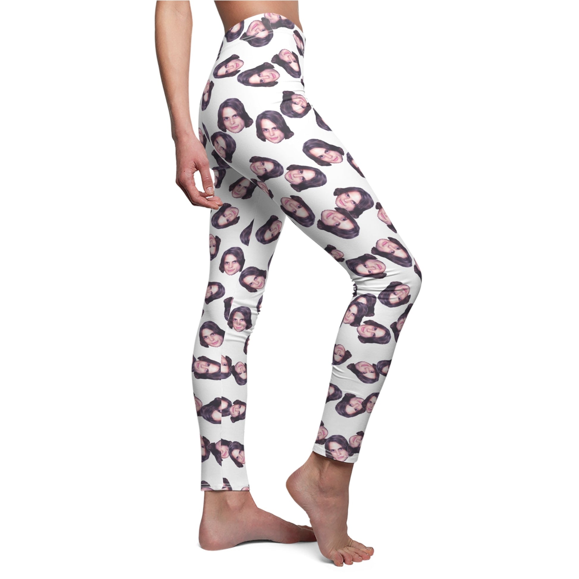 Women's Cut & Sew Casual Leggings - Magic Spencer-All Over Prints-Printify-XS-White stitching-All Over Print, AOP Clothing, Pants, Sportswear, Women's Clothing-PhoneCaseBoss.com