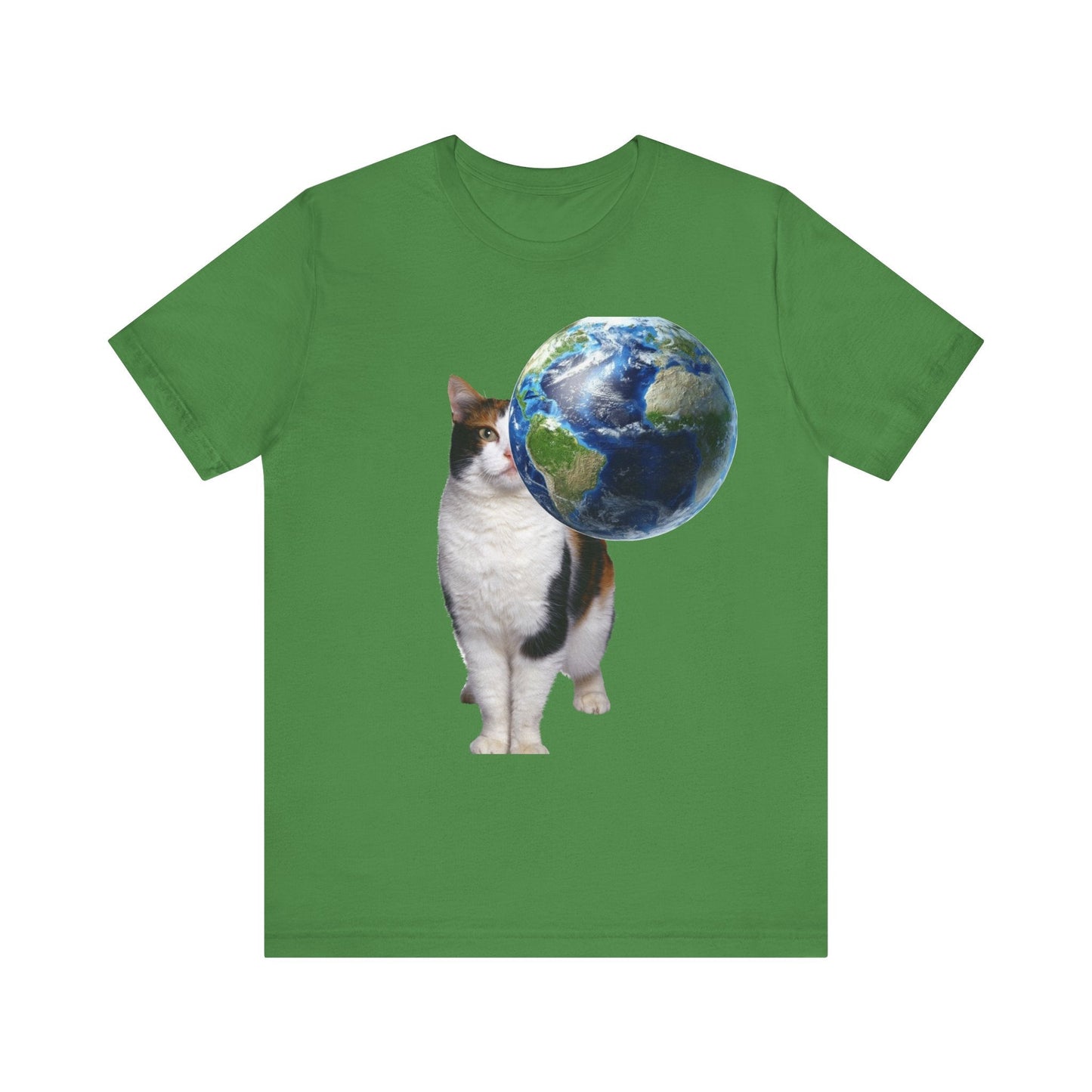 World Cat - Unisex Jersey Short Sleeve Tee-T-Shirt-Printify-Leaf-S-Crew neck, DTG, Men's Clothing, Regular fit, T-shirts, Unisex, Women's Clothing-PhoneCaseBoss.com