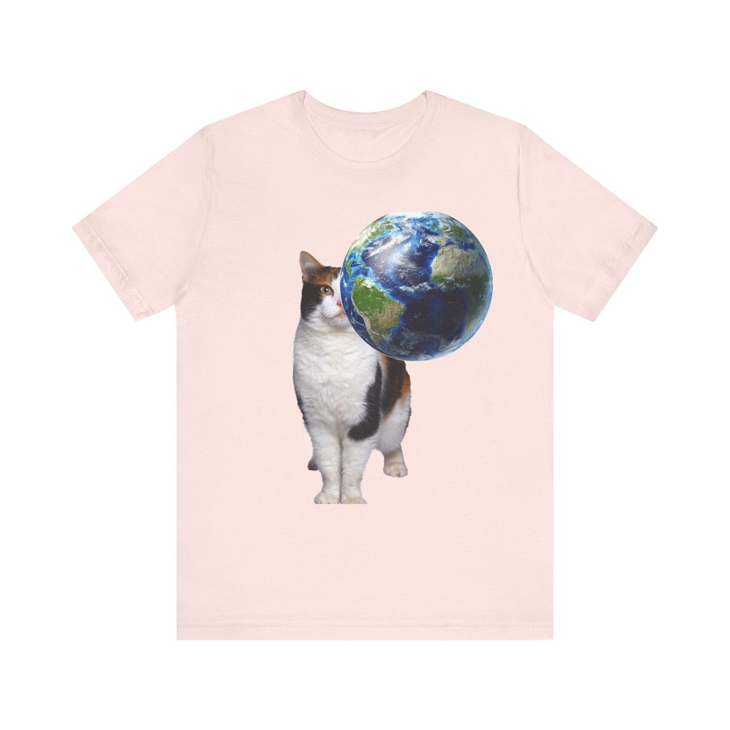 World Cat - Unisex Jersey Short Sleeve Tee-T-Shirt-Printify-Soft Pink-XS-Crew neck, DTG, Men's Clothing, Regular fit, T-shirts, Unisex, Women's Clothing-PhoneCaseBoss.com